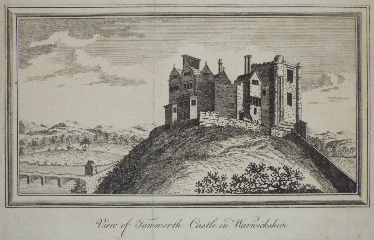 Print - View of Tamworth Castle in Warwickshire